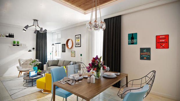 Фотография: Кухня и столовая в стиле Эклектика, Гостиная, Карта покупок, Co:Interior – фото на INMYROOM