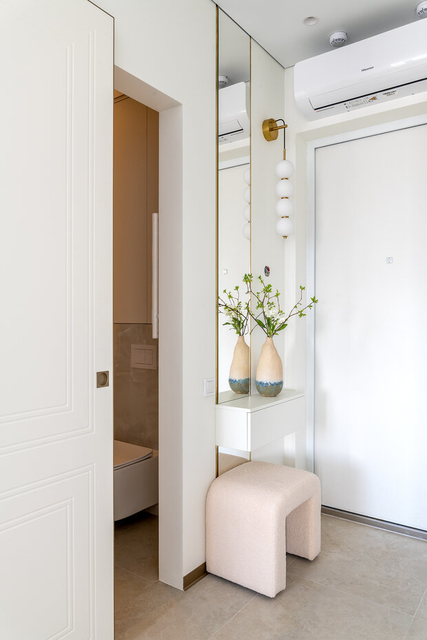 Фотография: Прихожая в стиле Современный, Малогабаритная квартира, Квартира, Проект дня, Москва, Монолитный дом, до 40 метров, Екатерина Титова – фото на INMYROOM