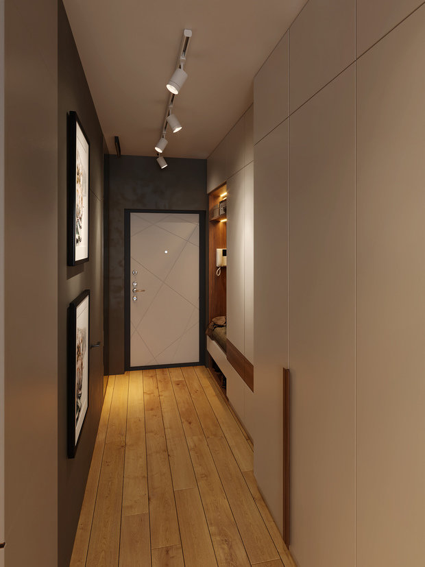 Фотография: Прихожая в стиле Современный, Малогабаритная квартира, Квартира, Студия, Проект недели, Москва, до 40 метров, KS Interiors, Екатерина Силантьева – фото на INMYROOM