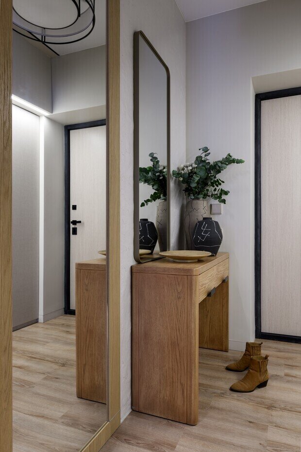 Фотография: Прихожая в стиле Современный, Проект дня, Новосибирск, 4 и больше, Более 90 метров, Эксклюзивные проекты, Полина Степанова, эклектичный с элементами этники и современного дизайна – фото на INMYROOM