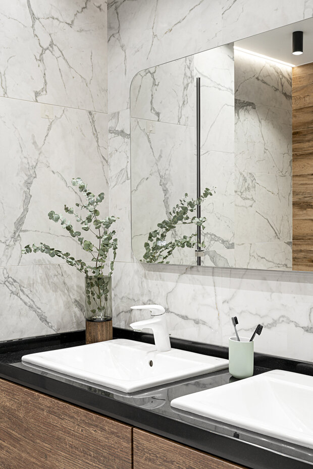 Фотография: Ванная в стиле Современный, Минимализм, Квартира, Проект недели, Казань, 4 и больше, Более 90 метров, Averinastudio, Ксения Аверина – фото на INMYROOM