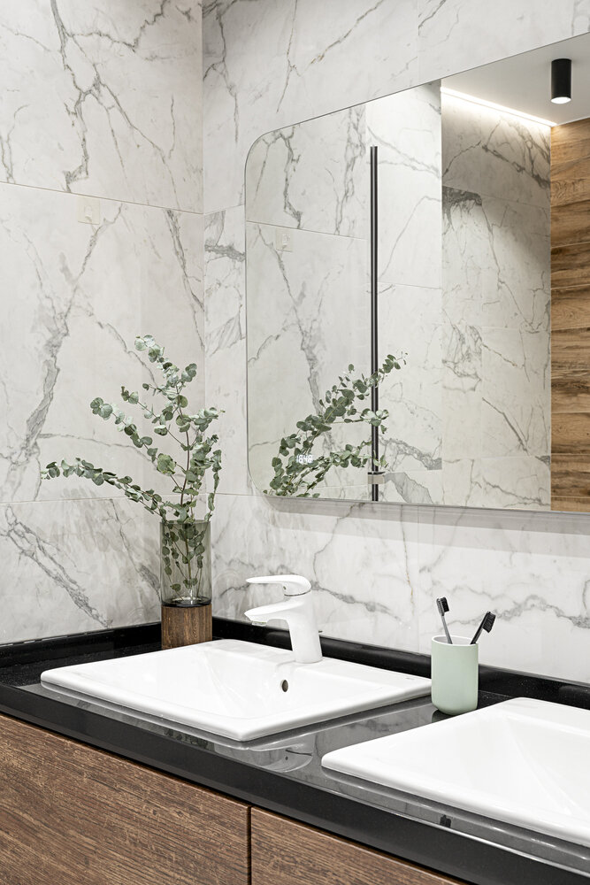 Фотография: Ванная в стиле Современный, Минимализм, Квартира, Проект недели, Казань, 4 и больше, Более 90 метров, Averinastudio, Ксения Аверина – фото на INMYROOM