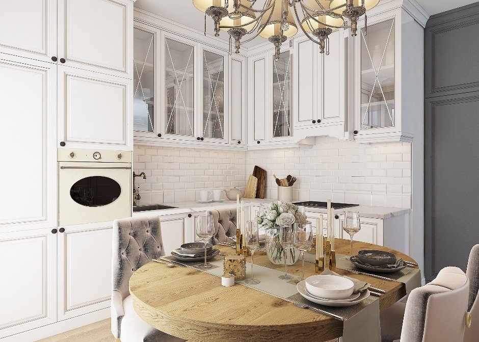 Фотография: Кухня и столовая в стиле Классический, Современный, Квартира, Проект недели, Челябинск, Insomnia, 1 комната, 40-60 метров, Монолитно-кирпичный, ЖК «Александровский» – фото на INMYROOM