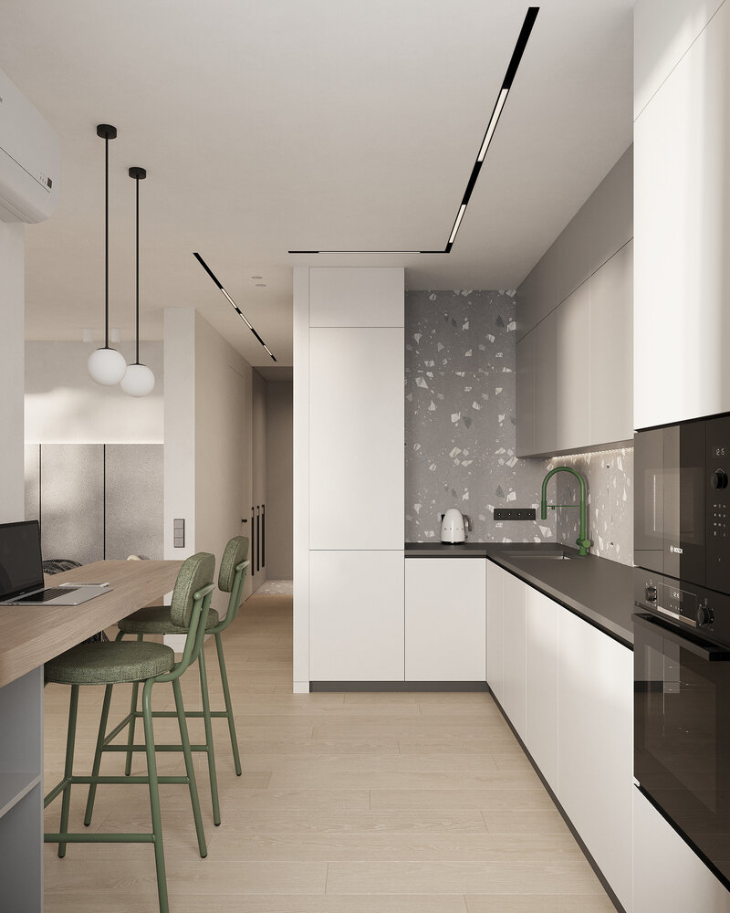 Фотография: Кухня и столовая в стиле Современный, Квартира, Проект недели, Химки, 2 комнаты, 60-90 метров, ADMstudio – фото на INMYROOM Фотография: Кухня и столовая в стиле Современный, Квартира, Проект недели, Химки, 2 комнаты, 60-90 метров, ADMstudio – фото на INMYROOM