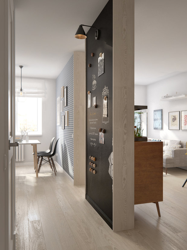 Фотография: Прихожая в стиле Скандинавский, Современный, Квартира, Белый, Проект недели, Санкт-Петербург, Int2 architecture, новостройка, Монолитный дом, 2 комнаты, 40-60 метров, 60-90 метров – фото на INMYROOM