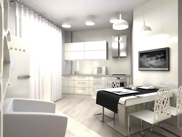 Фото из портфолио Квартира TOTAL WHITE в современном стил – фотографии дизайна интерьеров на INMYROOM