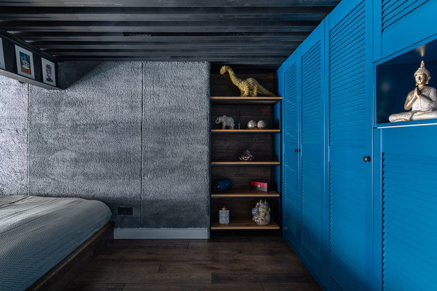 Фотография: Спальня в стиле Лофт, Квартира, Студия, Проект недели, Москва, Кирпичный дом, 40-60 метров, Юлия Сологубова – фото на INMYROOM