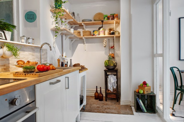 Фотография: Кухня и столовая в стиле Скандинавский, Малогабаритная квартира, Квартира, Дома и квартиры – фото на INMYROOM