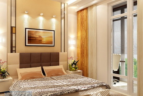 Спальня в современном стиле с балконом