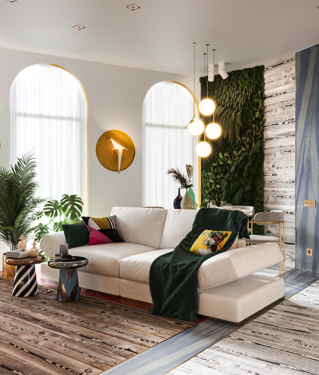 Фотография: Гостиная в стиле Современный, Эко, Квартира, Проект дня, 2 комнаты, 60-90 метров, Алена Горская, Nolte, Nolte Küchen, Nolte Kuchen – фото на INMYROOM
