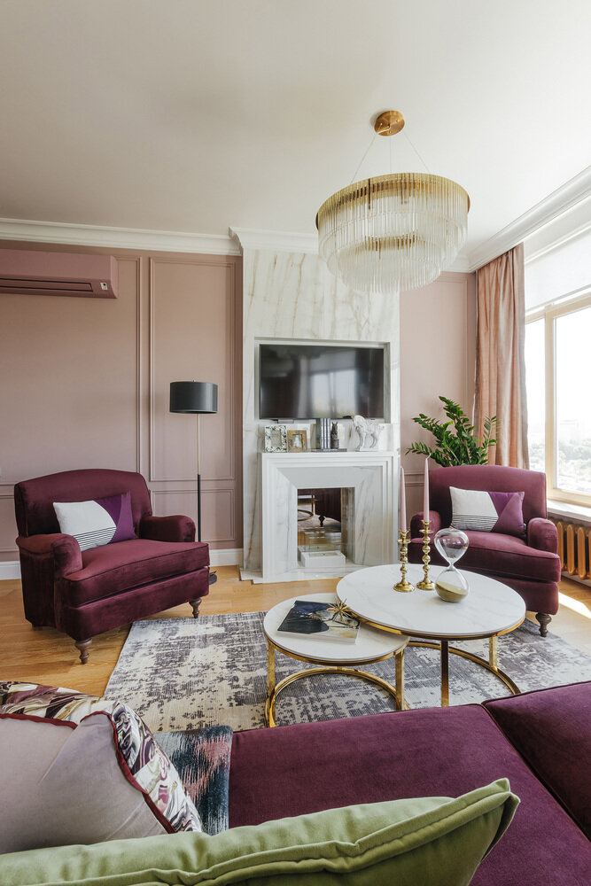 Фотография: Гостиная в стиле Классический, Современный, Эклектика, Квартира, Проект недели, Кирпичный дом, 4 и больше, Более 90 метров, Владимир, Полина Глебова – фото на INMYROOM