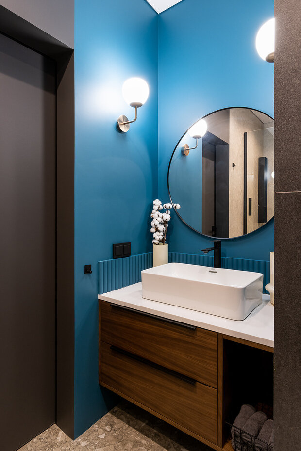 Фотография: Ванная в стиле Современный, Квартира, Проект недели, Санкт-Петербург, 4 и больше, Более 90 метров, Монолитно-кирпичный, UNIARCH, Юлия Леопольд – фото на INMYROOM