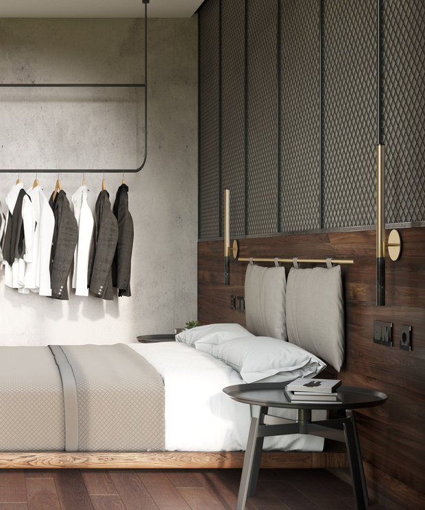 Фото из портфолио Спальня в стиле Лофт – фотографии дизайна интерьеров на INMYROOM