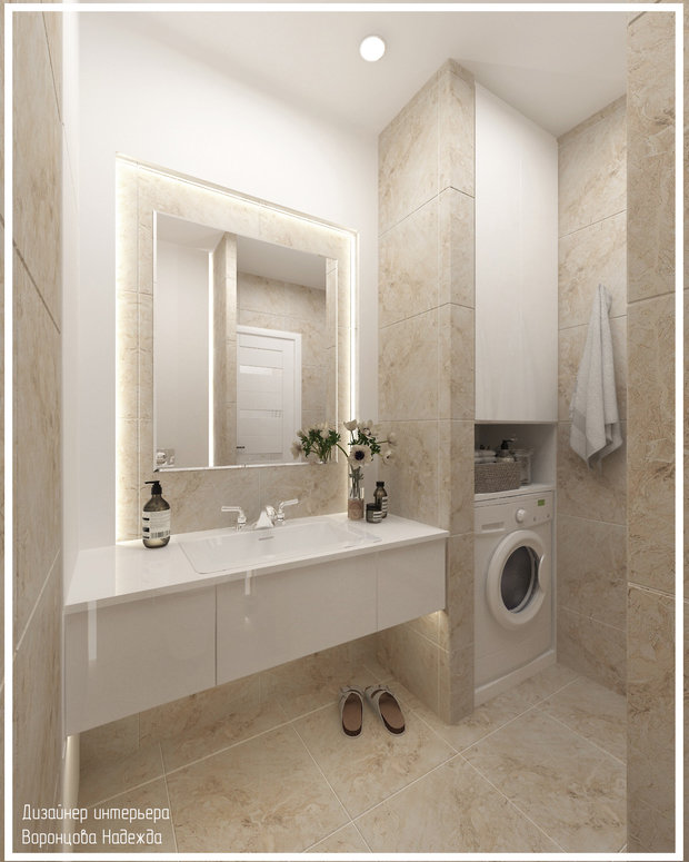 Фото из портфолио Светлая квартира 75 кв.м. – фотографии дизайна интерьеров на INMYROOM