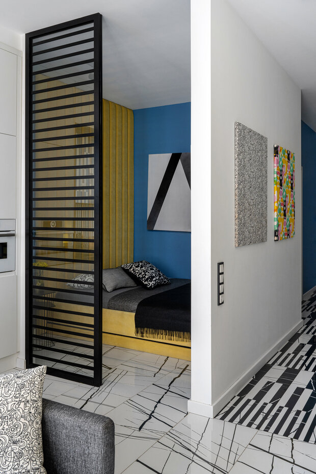 Фотография: Спальня в стиле Современный, Эклектика, Малогабаритная квартира, Квартира, Студия, Проект дня, Москва, Оксана Олейник, до 40 метров – фото на INMYROOM