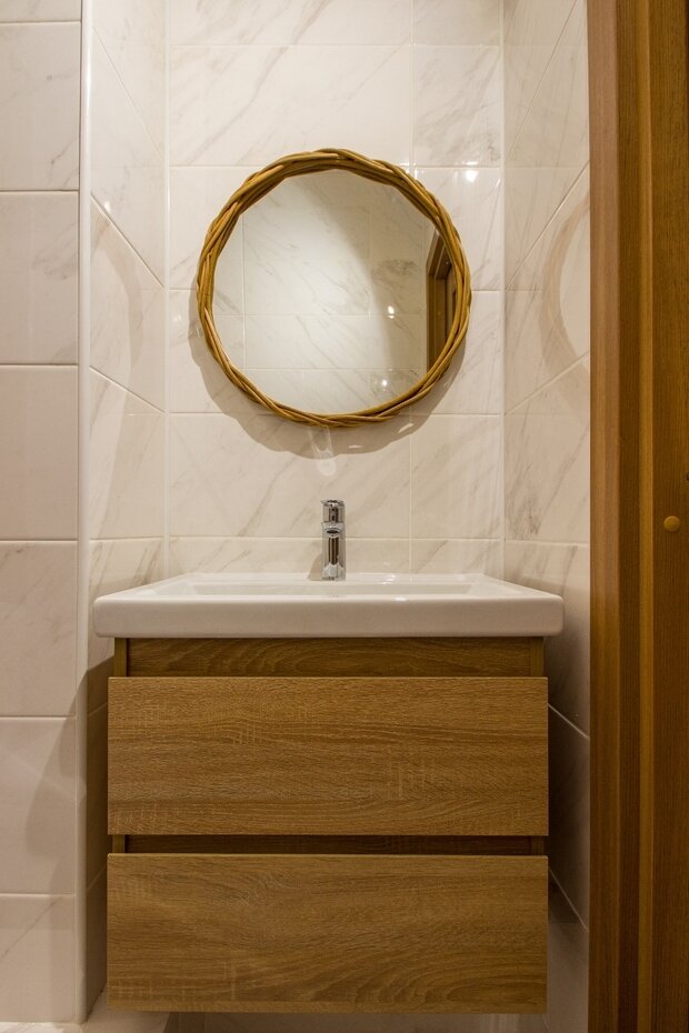 Фотография: Ванная в стиле Скандинавский, Современный, Минимализм, Квартира, Проект недели, Санкт-Петербург, 2 комнаты, 40-60 метров, Анна Посохова – фото на INMYROOM