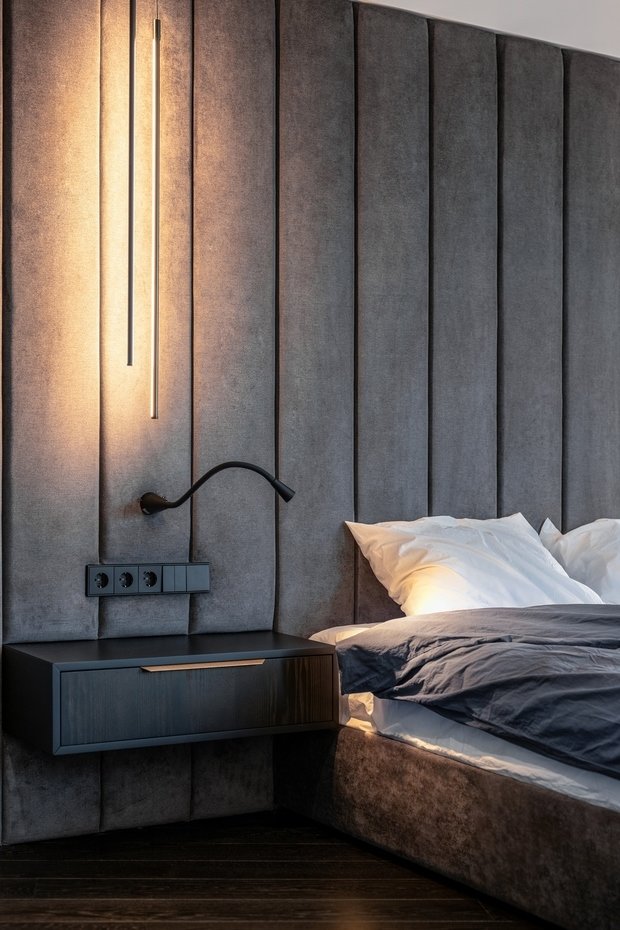 Фотография: Спальня в стиле Современный, Минимализм, Квартира, Проект недели, Киев, 2 комнаты, 60-90 метров, Lauri Brothers, Юрий Лаури, Сергей Лаури, Анастасия Темпинская – фото на INMYROOM