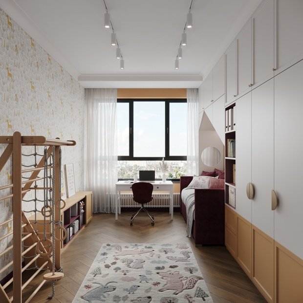 Фотография: Детская в стиле Современный, Эклектика, Квартира, Проект недели, Москва, 3 комнаты, 60-90 метров, Более 90 метров, Олеся Березовская, DesignStudio13 – фото на INMYROOM
