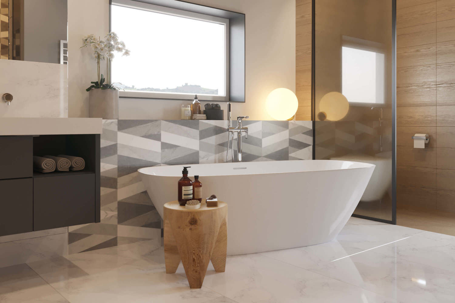 Фотография: Ванная в стиле Современный, Дом, Проект дня, Бежевый, Серый, Коричневый, Альпы, Эко, Дом и дача, Geometrium, 4 и больше, Более 90 метров, Швейцария, Алена Гюмюшлю, Татьяна Плотникова – фото на INMYROOM Фотография: Ванная в стиле Современный, Дом, Проект дня, Бежевый, Серый, Коричневый, Альпы, Эко, Дом и дача, Geometrium, 4 и больше, Более 90 метров, Швейцария, Алена Гюмюшлю, Татьяна Плотникова – фото на INMYROOM