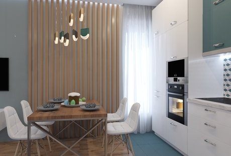 Стильная кухня 14.2м2 ЖК Лучи. Москва