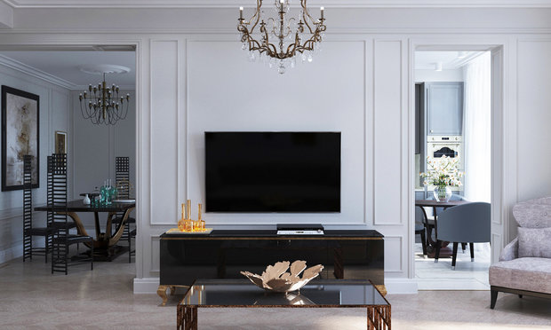 Фото из портфолио Квартира - современная классика 135 кв. Гостинная – фотографии дизайна интерьеров на INMYROOM