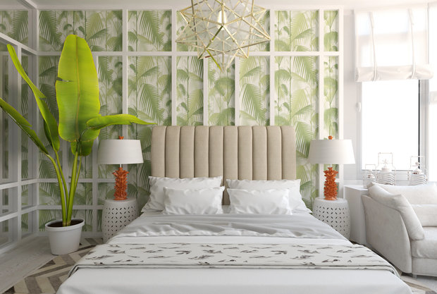 Фотография: Спальня в стиле Прованс и Кантри, Квартира, Проект дня, Москва, Монолитный дом, 2 комнаты, 60-90 метров, Маргарита Рассказова, ЖК «Айвазовский» – фото на INMYROOM