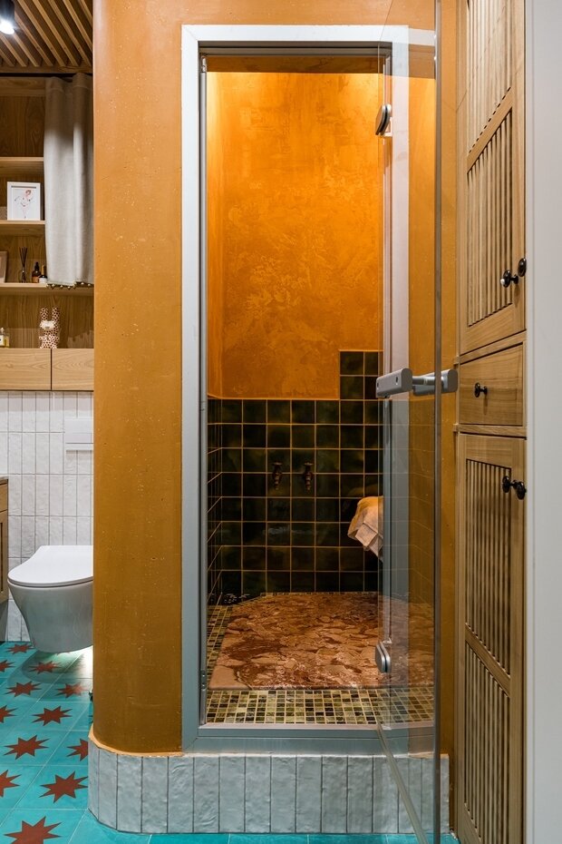 Фотография: Ванная в стиле Восточный, Эклектика, Винтажный, Квартира, Проект недели, Блочный дом, 3 комнаты, Более 90 метров, Уфа, Юлия Мусина, Александр Сафаров, PRSPKT Architects – фото на INMYROOM