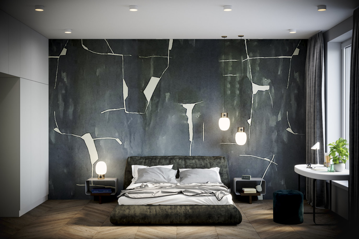 Фотография: Спальня в стиле Современный, Эклектика, Квартира, Проект дня, Москва, 3 комнаты, Более 90 метров, Ирина Орехова – фото на INMYROOM