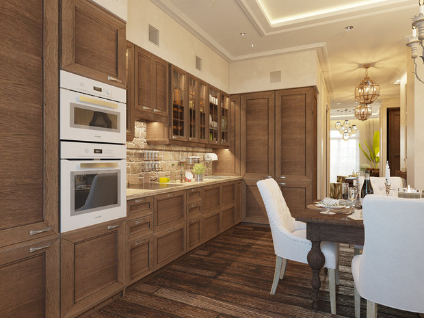 Фото из портфолио дизайн-проект квартиры в винтажном колониальном стиле в г. Москва – фотографии дизайна интерьеров на INMYROOM