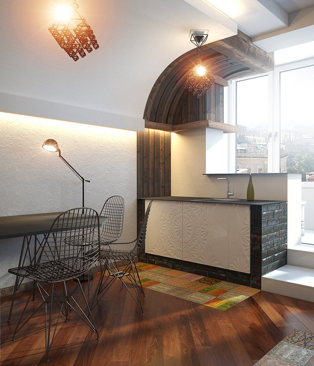 Фотография: Кухня и столовая в стиле Эклектика, Квартира, Дома и квартиры, Проект недели – фото на INMYROOM