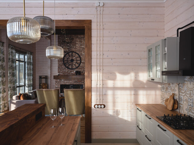 Фотография: Кухня и столовая в стиле Прованс и Кантри, Современный, Дом, Проект недели, Дом и дача, Московская область, Ирина Васильева, 4 и больше, Более 90 метров, Александра Лепина, студия SVETLITSA – фото на INMYROOM