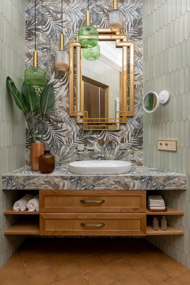 Фотография: Ванная в стиле Классический, Современный, Эклектика, Квартира, Проект дня, Ростов-на-Дону, 3 комнаты, Более 90 метров, Эксклюзивные проекты, Алла Пляшник, Виктория Щербакова – фото на INMYROOM