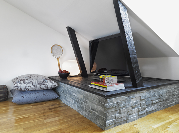 Фотография: Гостиная в стиле Лофт, Малогабаритная квартира, Квартира, Дома и квартиры – фото на INMYROOM