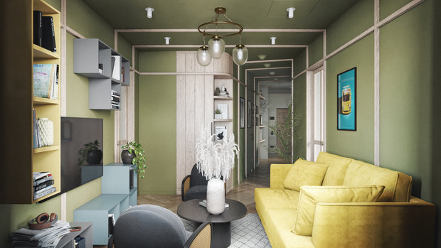 Фотография: Гостиная в стиле Современный, Эклектика, Квартира, Проект недели, Москва, ToTaste Studio, 4 и больше, Более 90 метров – фото на INMYROOM