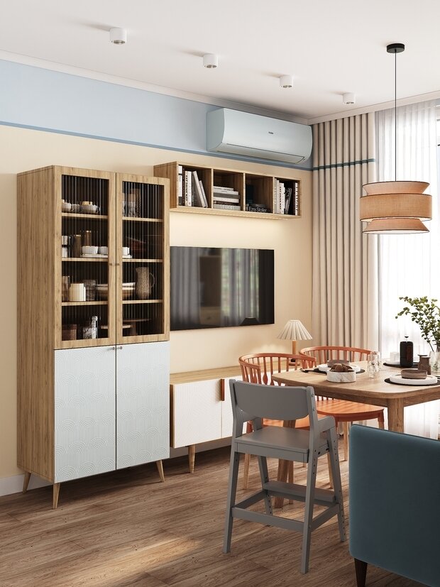 Фотография: Кухня и столовая в стиле Современный, Квартира, Проект дня, Московская область, Ирина Собыленская, 3 комнаты, 40-60 метров, Монолитно-кирпичный – фото на INMYROOM