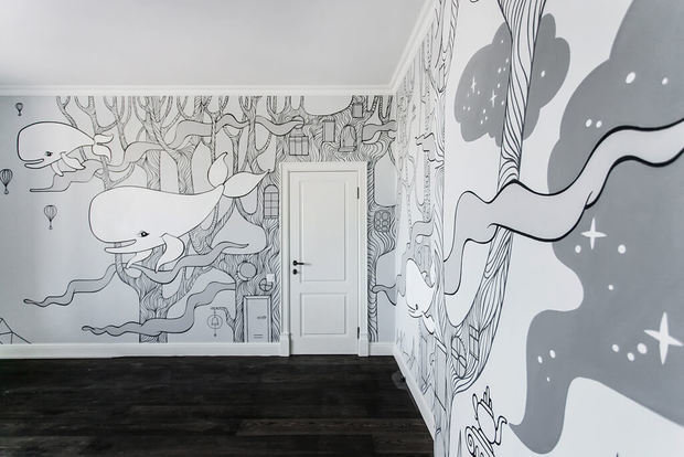 Фото из портфолио Роспись стен детской комнаты – фотографии дизайна интерьеров на INMYROOM