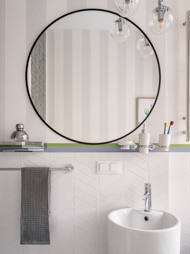 Фотография: Ванная в стиле Современный, Квартира, Проект дня, Москва, Сталинка, Кирпичный дом, 3 комнаты, 60-90 метров, Татьяна Отич – фото на INMYROOM Фотография: Ванная в стиле Современный, Квартира, Проект дня, Москва, Сталинка, Кирпичный дом, 3 комнаты, 60-90 метров, Татьяна Отич – фото на INMYROOM