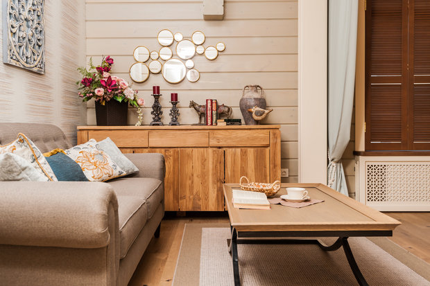 Фотография: Гостиная в стиле Эко, Прованс и Кантри, Дом, Проект недели, Дом и дача, Челябинск, 3 комнаты, Более 90 метров, Марина Кутепова – фото на INMYROOM