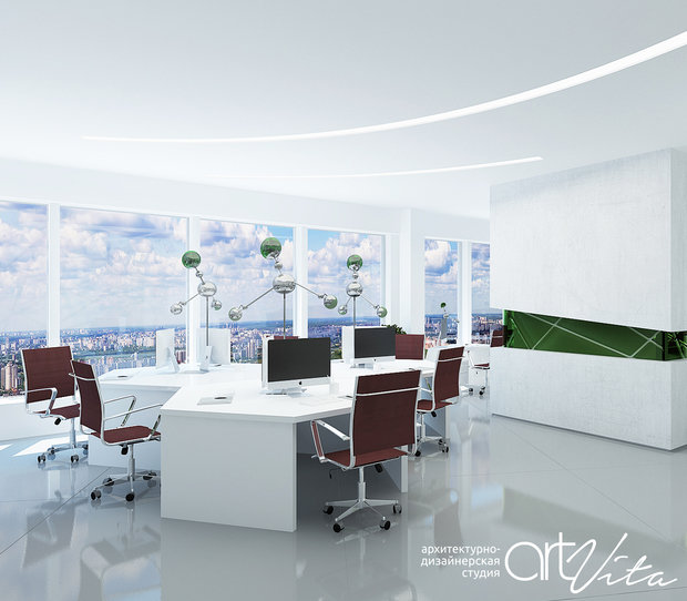Фото из портфолио Офисное пространство "open space" – фотографии дизайна интерьеров на InMyRoom.ru