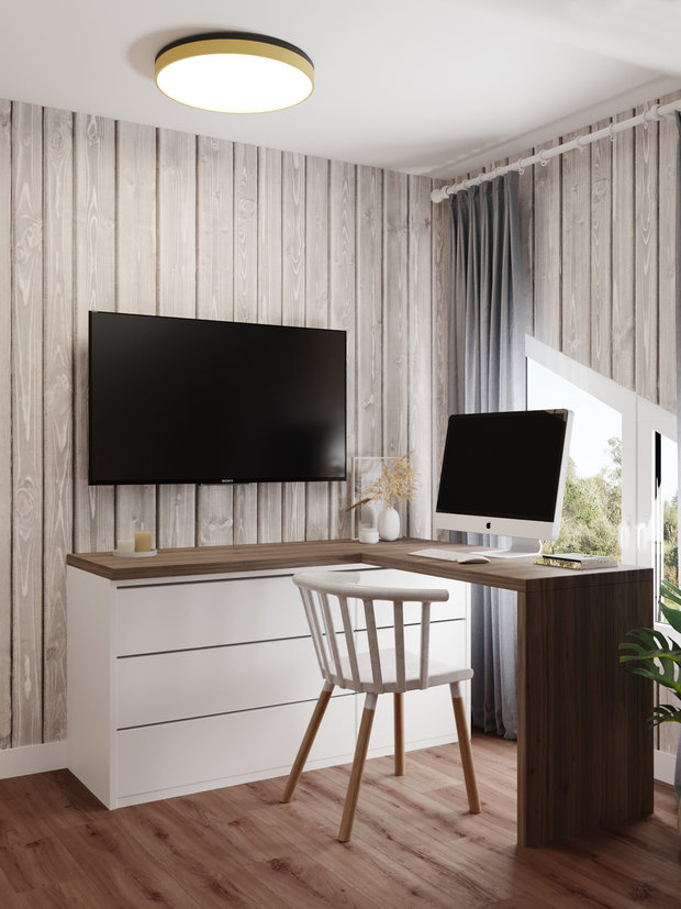 Фотография: Кабинет в стиле Скандинавский, Дом, Проект недели, Дом и дача, Ленинградская область, 4 и больше, Более 90 метров, Анастасия Рамазанова – фото на INMYROOM