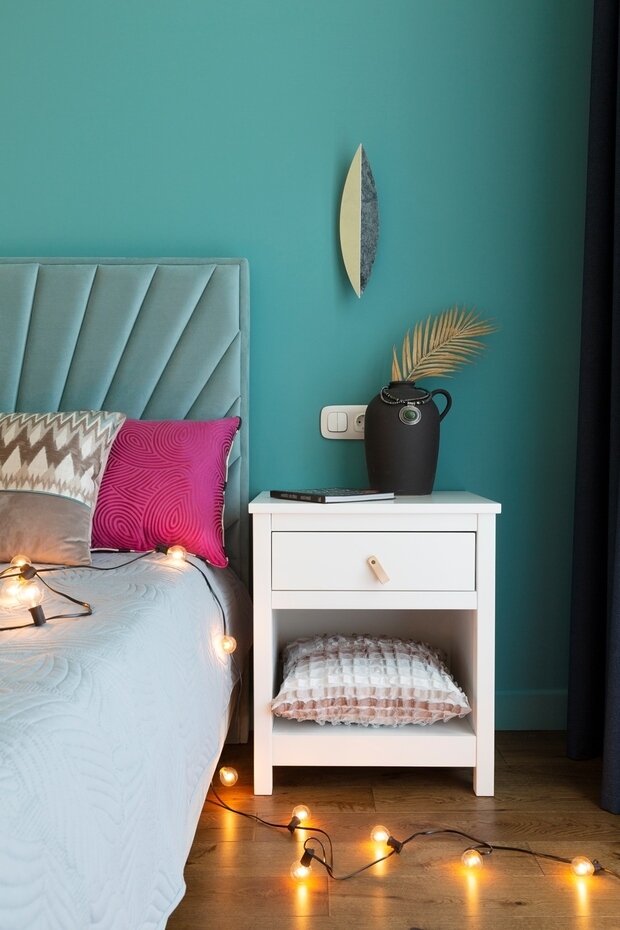 Фотография: Спальня в стиле Современный, Квартира, Проект недели, Москва, 2 комнаты, до 40 метров, 40-60 метров, Надежда Требухина – фото на INMYROOM