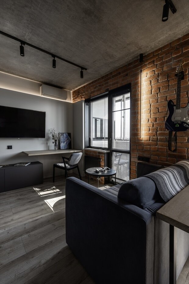 Фотография: Гостиная в стиле Лофт, Современный, Квартира, Студия, Проект недели, Самара, 40-60 метров, ART METR – фото на INMYROOM