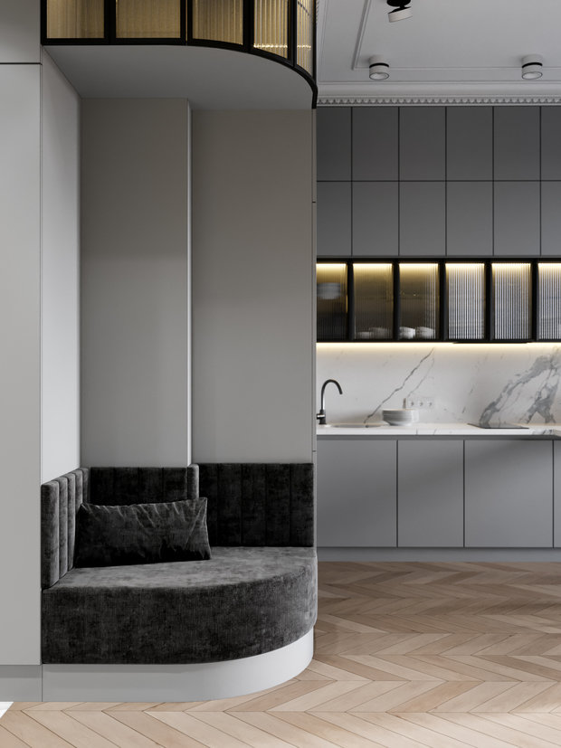 Фотография: Кухня и столовая в стиле Современный, Классический, Квартира, Проект недели, 2 комнаты, 40-60 метров, Ирина Горячко, Mood Interior – фото на INMYROOM