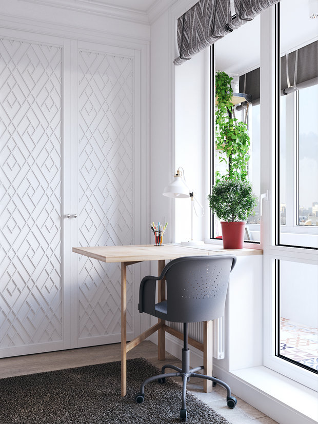 Фотография: Кабинет в стиле Скандинавский, Малогабаритная квартира, Квартира, Студия, Проект недели, Санкт-Петербург, новостройка, Даниил Щепанович, Анна Щепанович, Cubiq Studio, Кирпичный дом, Монолитный дом, до 40 метров – фото на INMYROOM