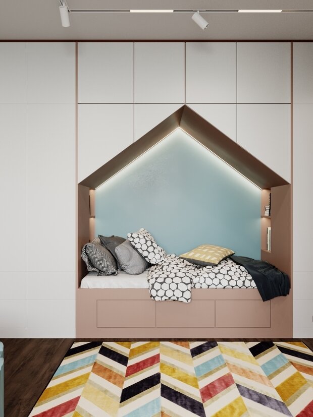 Фотография: Детская в стиле Современный, Эклектика, Квартира, Проект недели, Санкт-Петербург, 4 и больше, Более 90 метров, Монолитно-кирпичный, VizDiz, Илона Ореховская – фото на INMYROOM