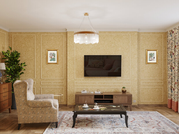 Фотография: Гостиная в стиле Классический, Современный, Эклектика, Проект недели, Москва, 4 и больше, Более 90 метров, Ольга Долидзе – фото на INMYROOM