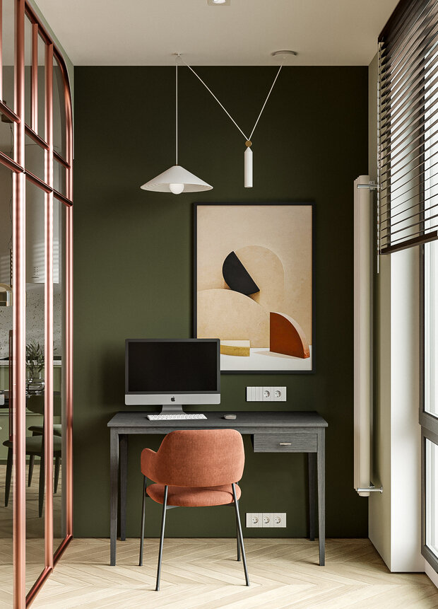 Фотография: Кабинет в стиле Современный, Квартира, Проект недели, Санкт-Петербург, 2 комнаты, 60-90 метров, Студия дизайна Максимаджи – фото на INMYROOM