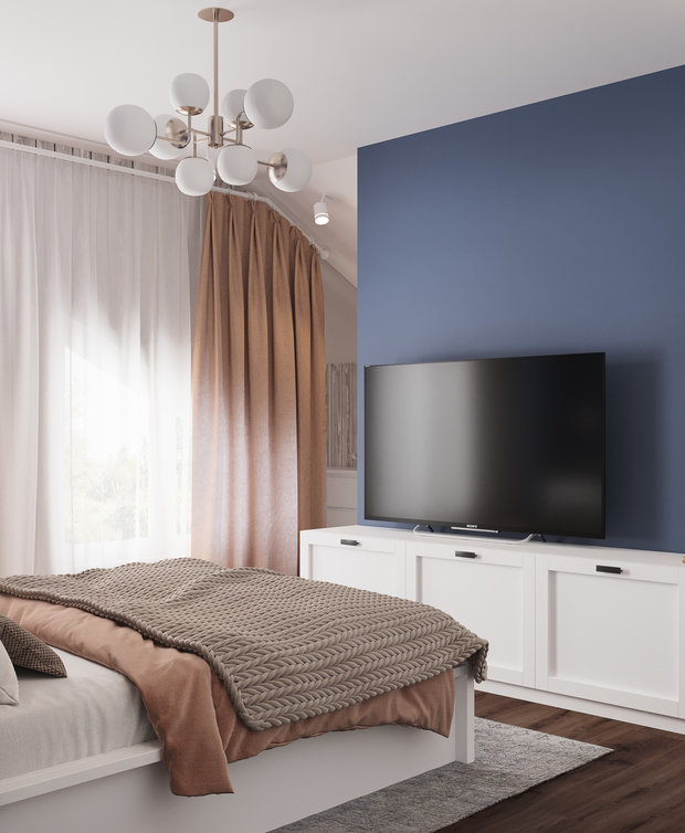 Фотография: Спальня в стиле Скандинавский, Дом, Проект недели, Дом и дача, Ленинградская область, 4 и больше, Более 90 метров, Анастасия Рамазанова – фото на INMYROOM