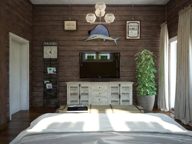 Фотография: Спальня в стиле Прованс и Кантри, Лофт, Дом, Россия, Декор, Мебель и свет, Белый, Бежевый, Серый, Коричневый, Дом и дача, Павел Алексеев, Казань, dom-iz-brusa – фото на INMYROOM