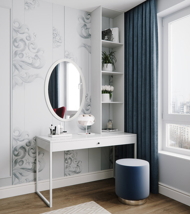 Фотография: Спальня в стиле Классический, Современный, Квартира, Проект недели, Москва, 3 комнаты, Более 90 метров, Виктория Иванова – фото на INMYROOM